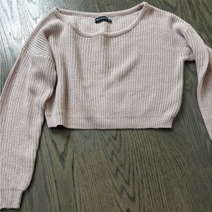 Women's Pink Cropped Sweater - pretty little thing